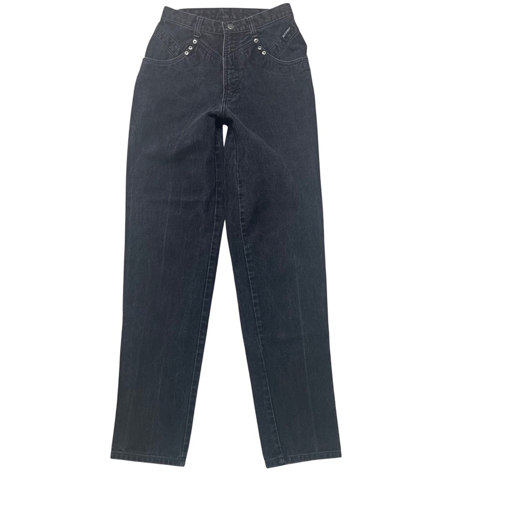 Vintage Rockies Black Western Jeans High Waist Studded V-Yoke Cotton 29/9 34 - Picture 1 of 9